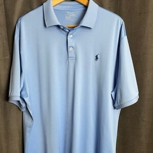 Polo by Ralph Lauren Men's Light Blue Performance Polo Shirt - XL Golf Polo